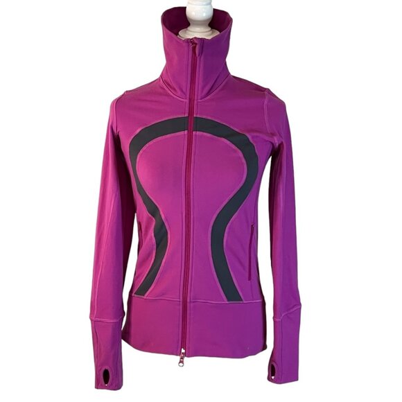 lululemon athletica Jackets & Blazers - lululemon Define Jacket Size 6 Magenta Pink Black Full Zip Thumbholes Logo Women